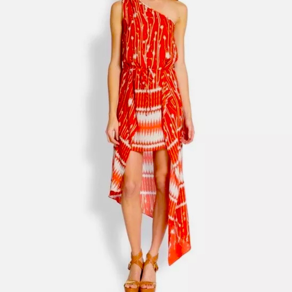 BCBGMAXAZRIA Margo One Shoulder Asymmetrical High Low Dress xs extra small